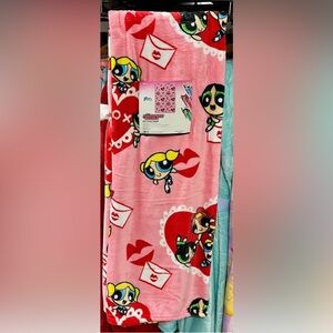 Powerpuff girls valentines plush blanket throw